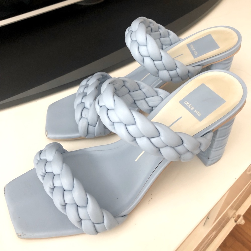 Dolce vita paily heels in sky blue stella. Size 8